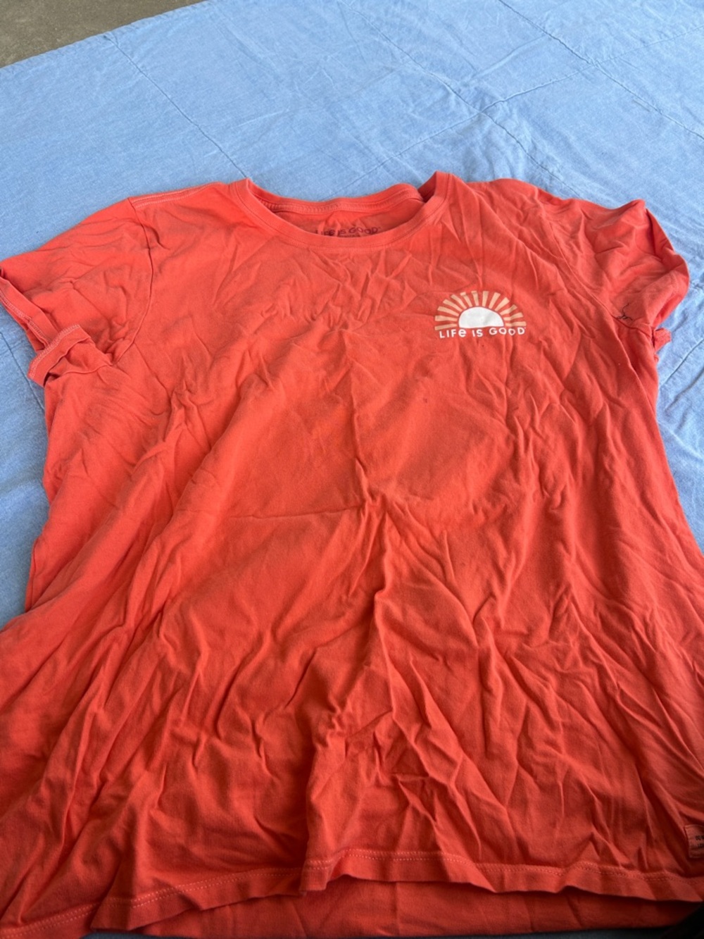 Life Is Good Coral-Red Sun Pocket Tee